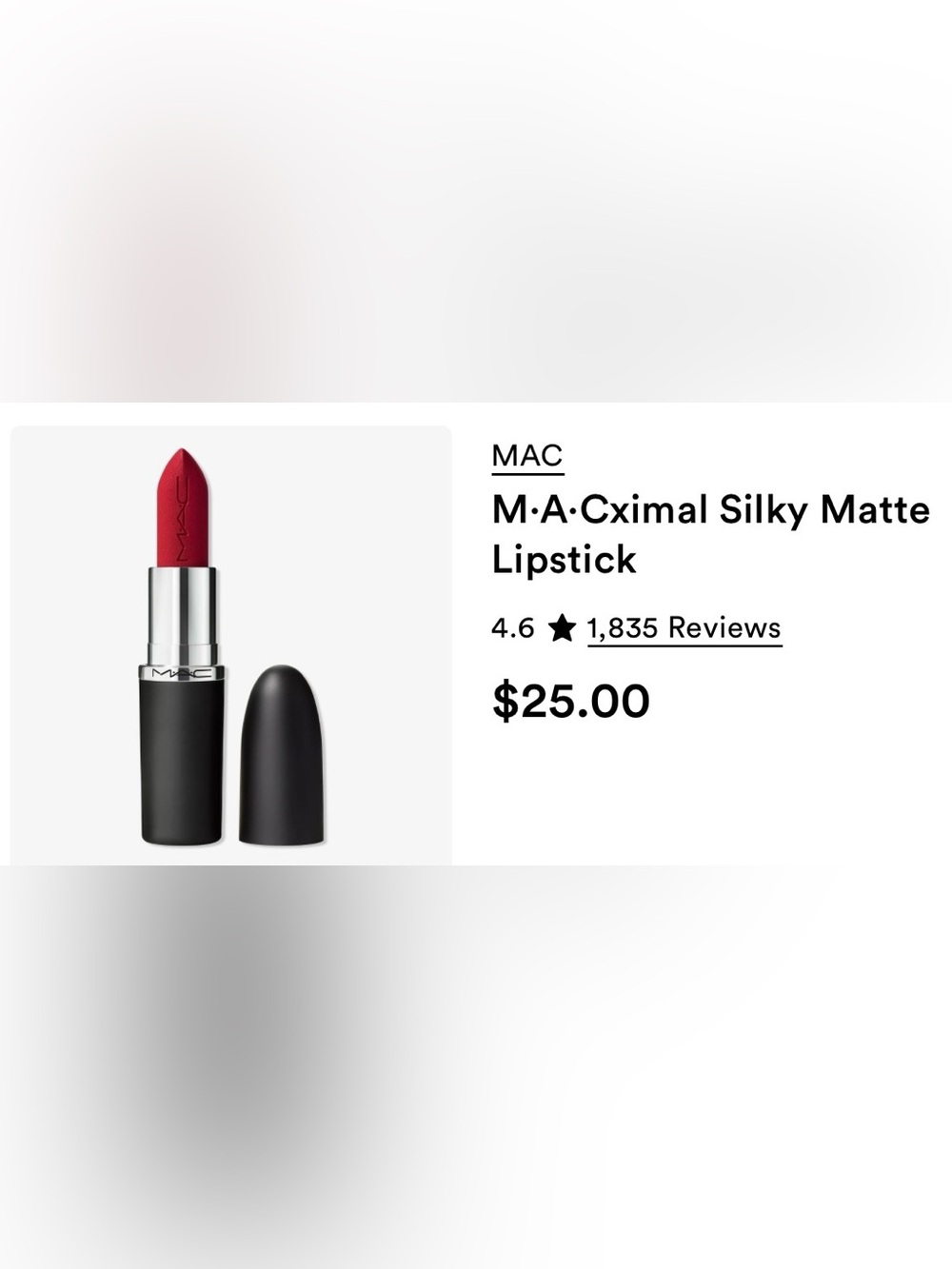 MAC MACximal Silky Matte Lipstick in RUBY WOO NIB